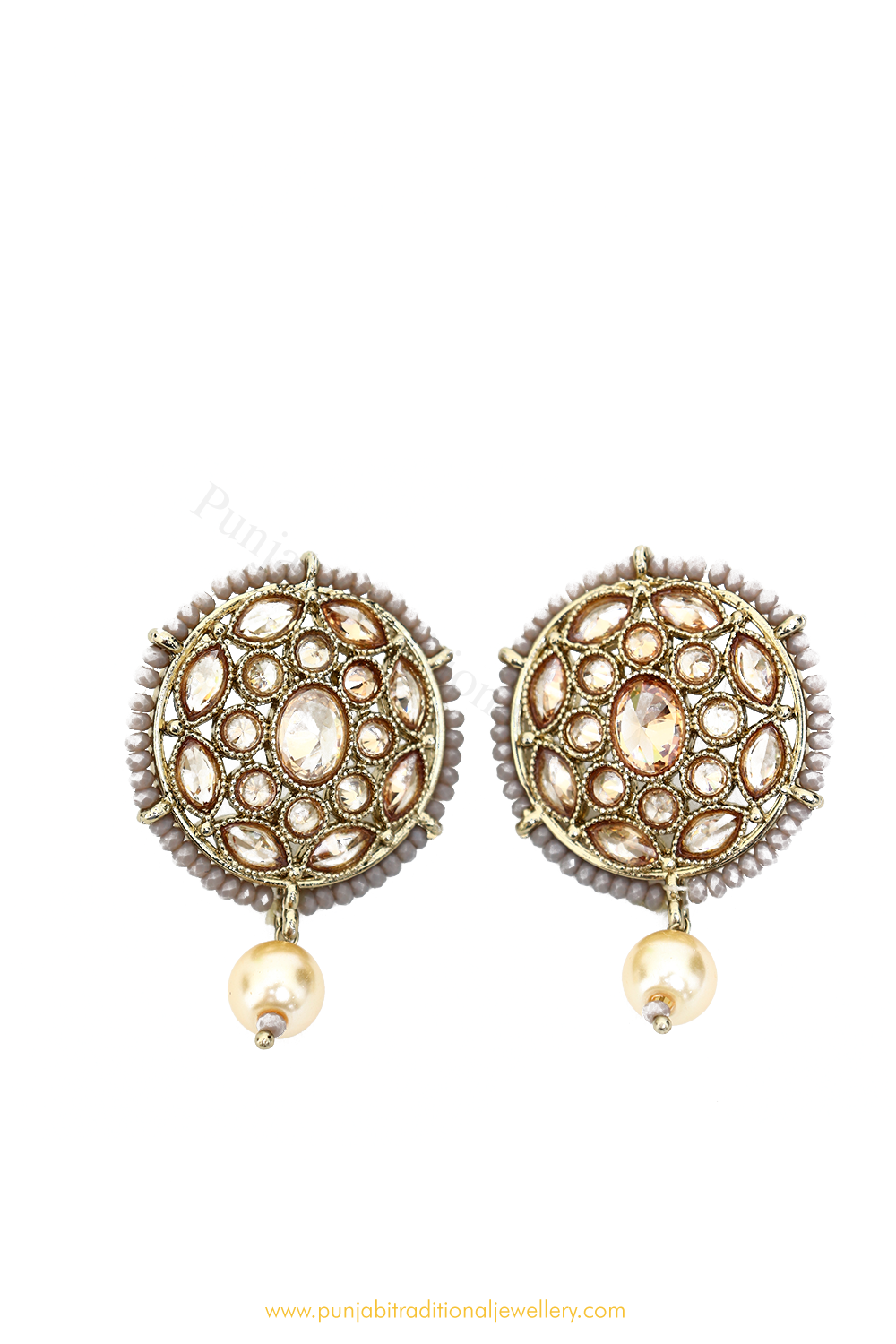 Champagne Stone Studs By PTJ