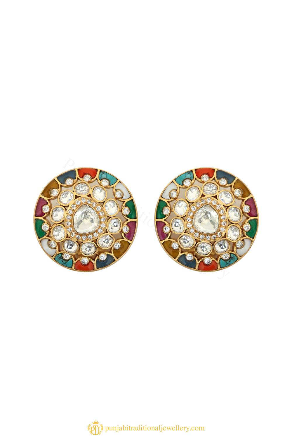 Gold Finished Earrings by PTJ