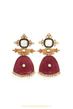 Antique Gold Finished Rubby Kundan Earrings by PTJ