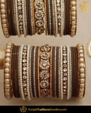 Brown Pearl (For Both Hands) Bangles Set | Punjabi Traditional Jewellery Exclusive