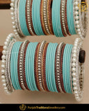 Sky Blue Jerkan (For Both Hands) Bangles Set | Punjabi Traditional Jewellery Exclusive