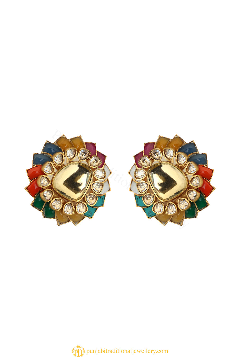 Gold Finished Earrings by PTJ