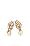 Gold Finished Pearl AD Studs By PTJ