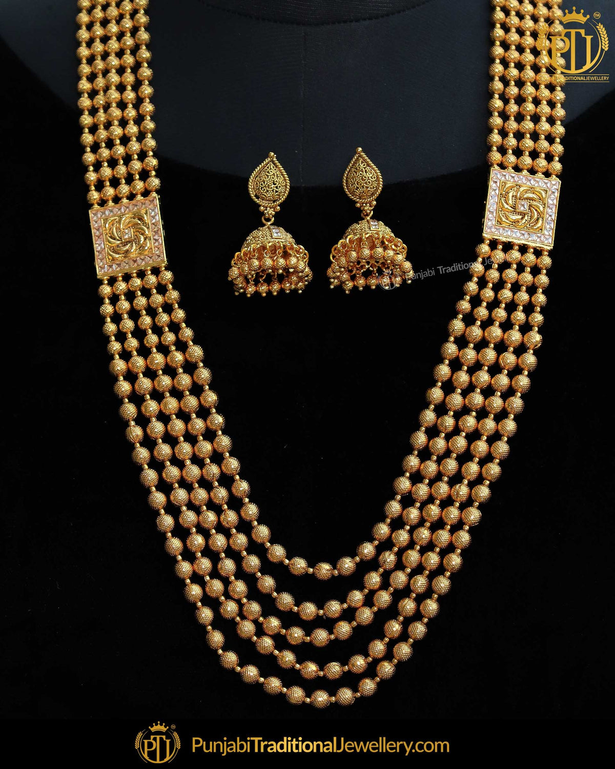 Antique Gold Finished Johda Mala Necklace Set | Punjabi Traditional Jewellery Exclusive