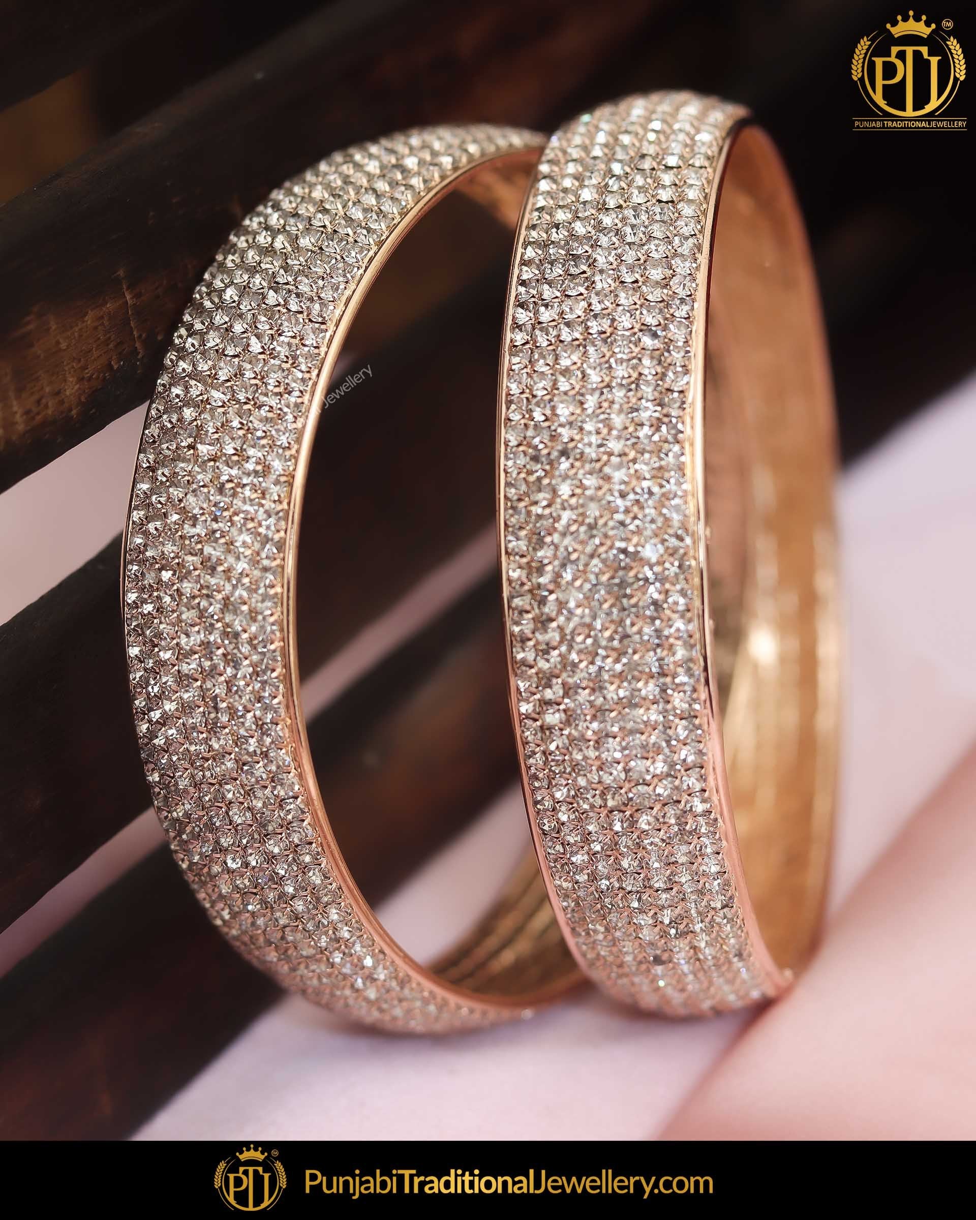 Silver Jercon Karra Bangles  (Both Hand Pair) | Punjabi Traditional Jewellery Exclusive