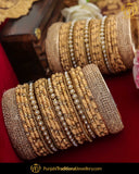 Golden Pearl thread Bangle Set (Both Hand Pair) | Punjabi Traditional Jewellery Exclusive