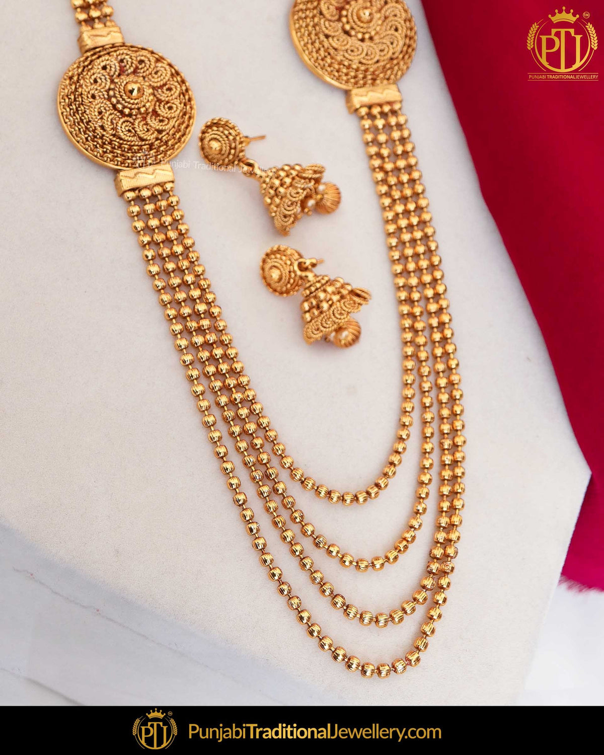 Antique Gold Finished Johda long Set | Punjabi Traditional Jewellery Exclusive