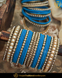 Blue Pearl Bangles Set For Both Hands | Punjabi Traditional Jewellery Exclusive