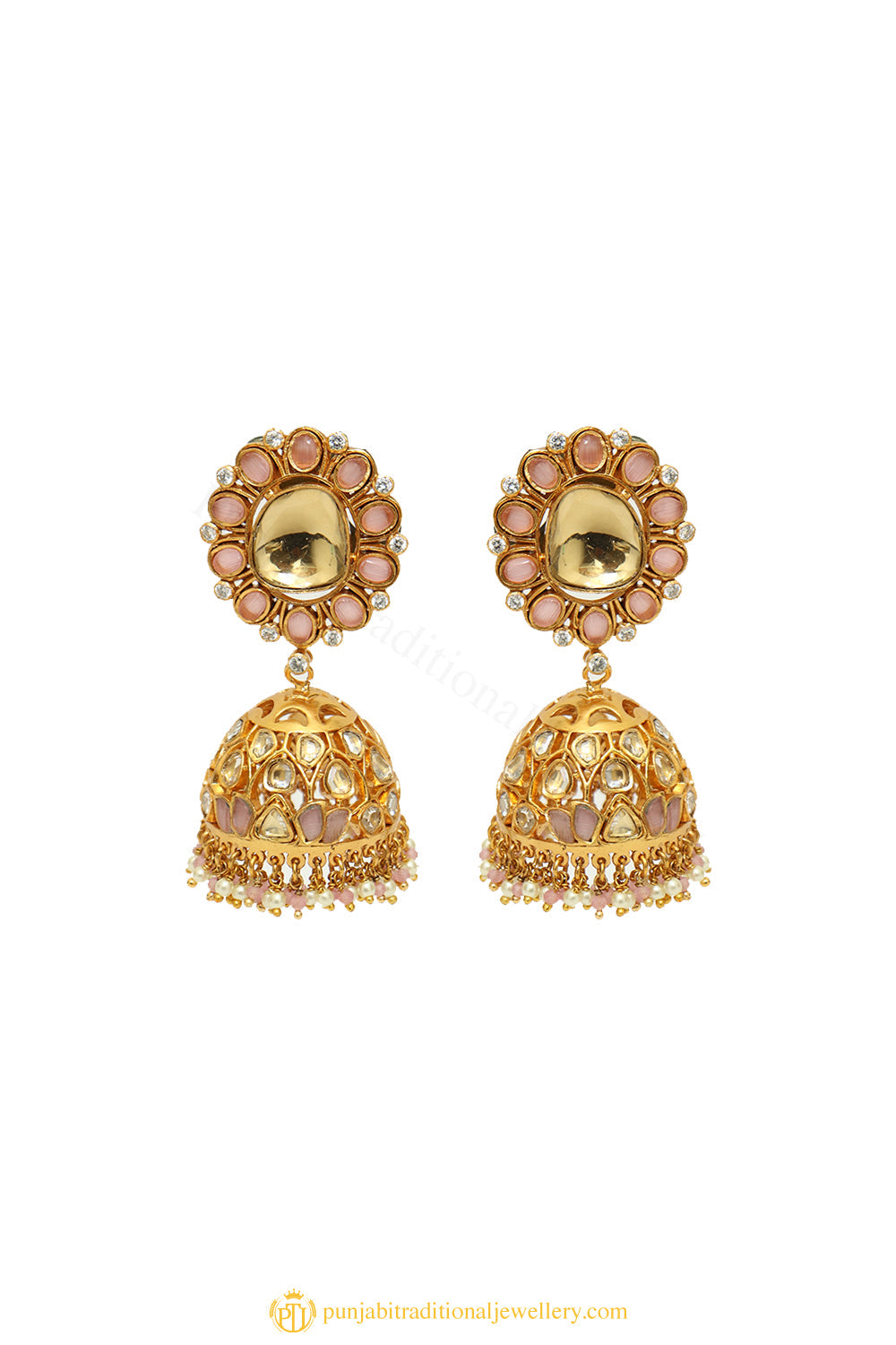 Gold Finished Earrings by PTJ