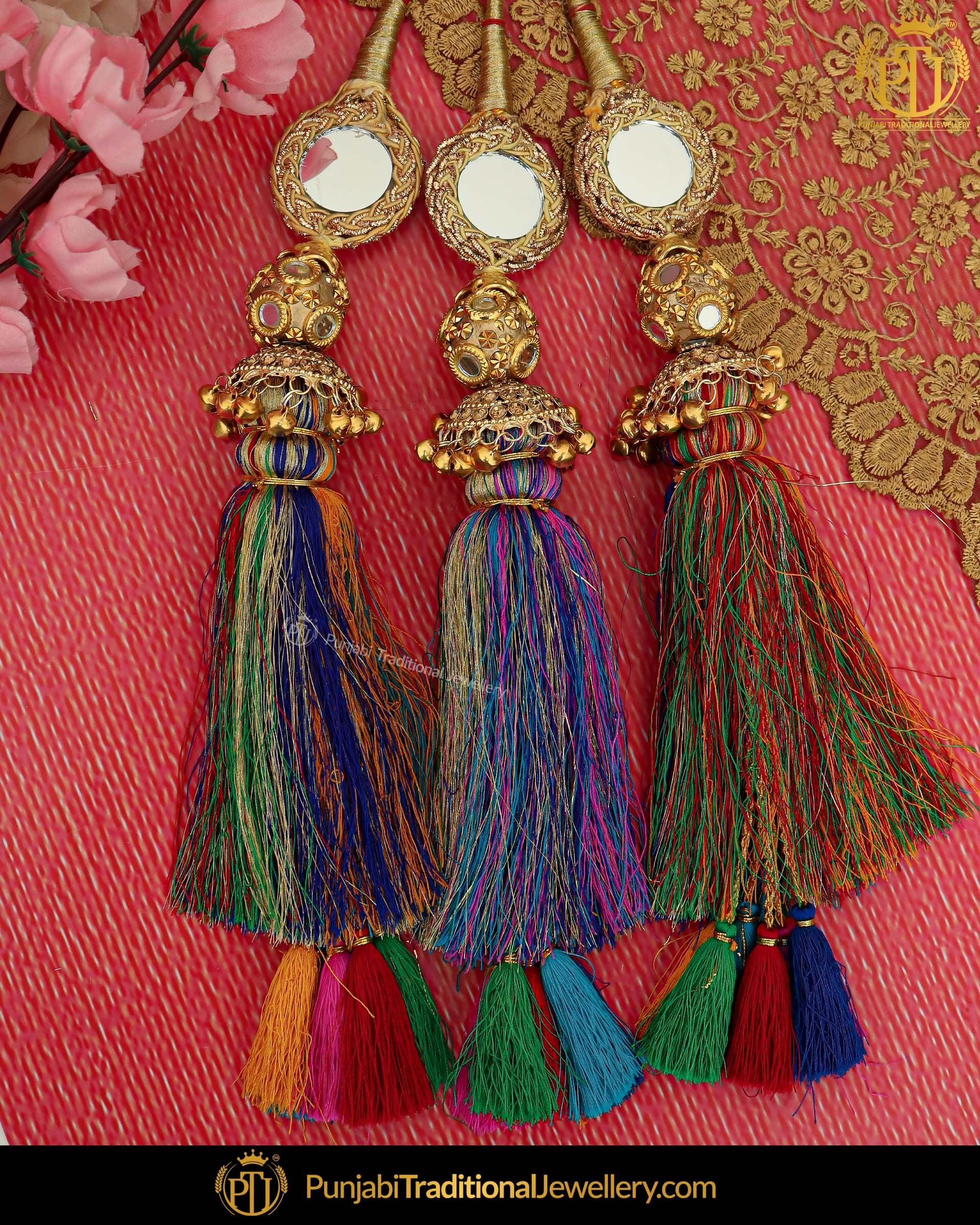 Satrangi Color Prandi Lottan With Mirror | Pipal Diya Peengan by Punjabi Traditional Jewellery Exclusive