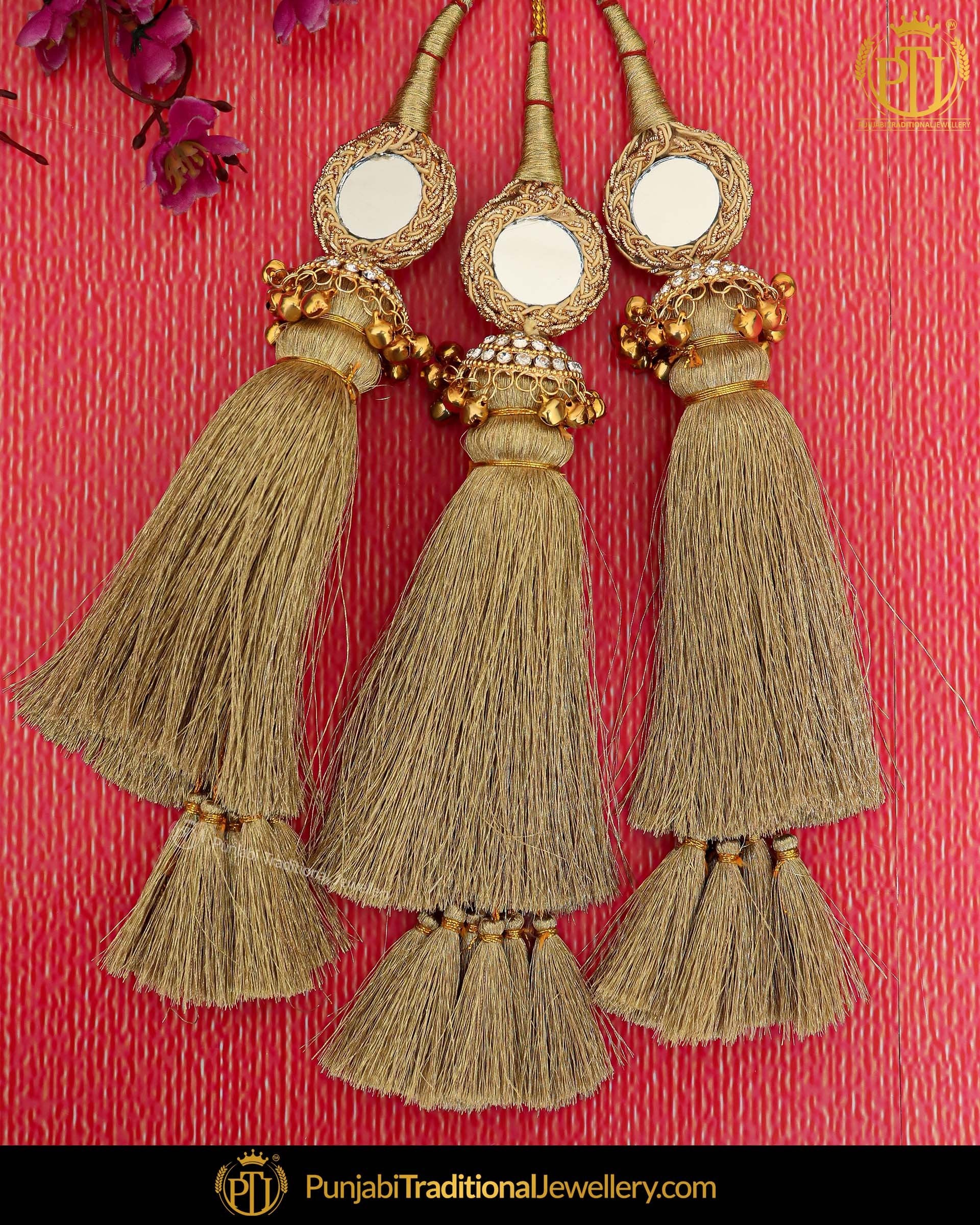 Golden Color Prandi Lottan With Mirror | Pipal Diya Peengan by Punjabi Traditional Jewellery Exclusive