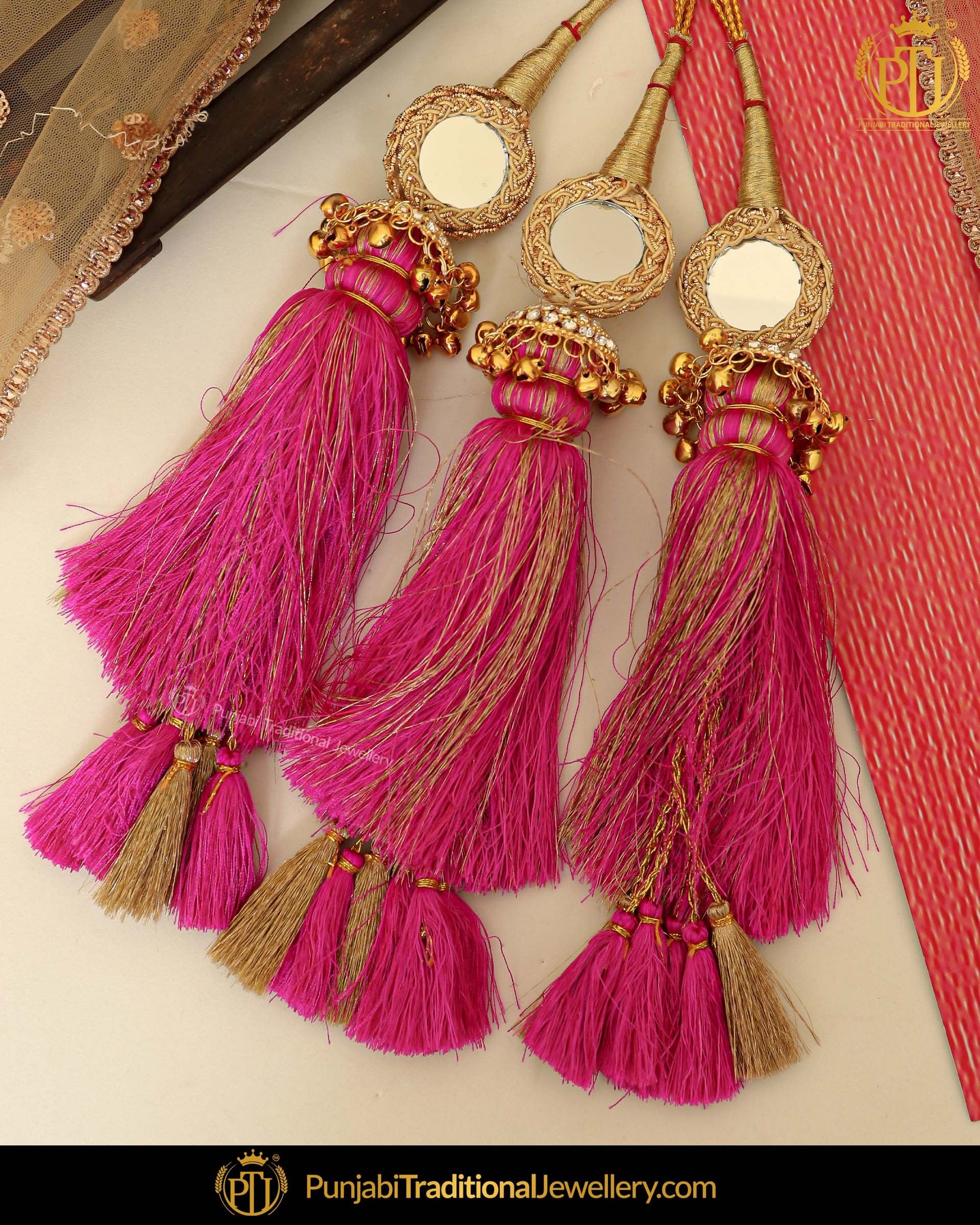 Pink Color Prandi Lottan With Mirror | Pipal Diya Peengan by Punjabi Traditional Jewellery Exclusive