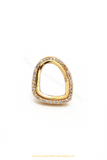 Gold Finished Navratan Kundan Ring By PTJ