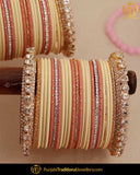 Cream & Peach Jerkan (For Both Hands) Bangles Set | Punjabi Traditional Jewellery Exclusive
