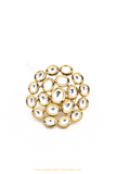 Gold Finished Navratan Kundan Ring By PTJ