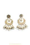 Gold Finished Semi Precious Kundan Earrings by PTJ