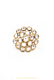 Gold Finished Kundan Ring By PTJ