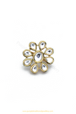 Gold Finished Kundan Ring By PTJ