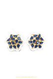 Gold Finished Blue AD Studs By PTJ