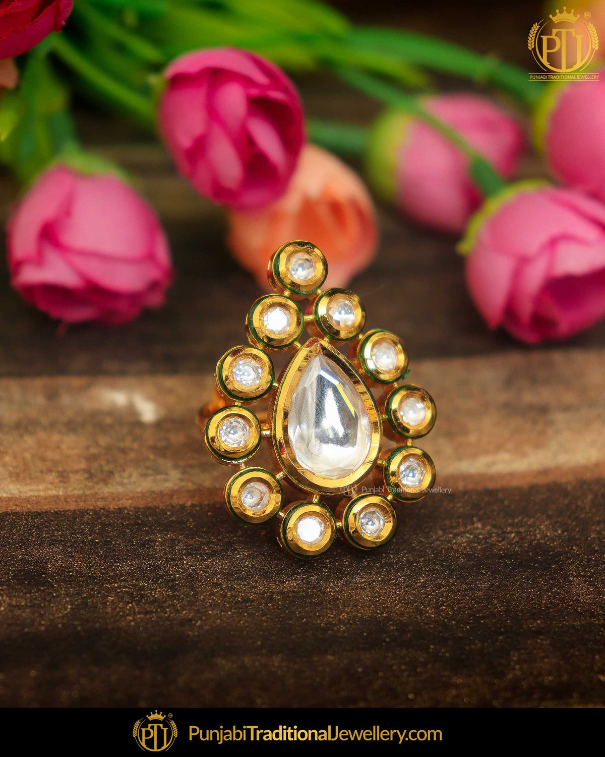 Gold Finished Kundan Ring | Punjabi Traditional Jewellery Exclusive
