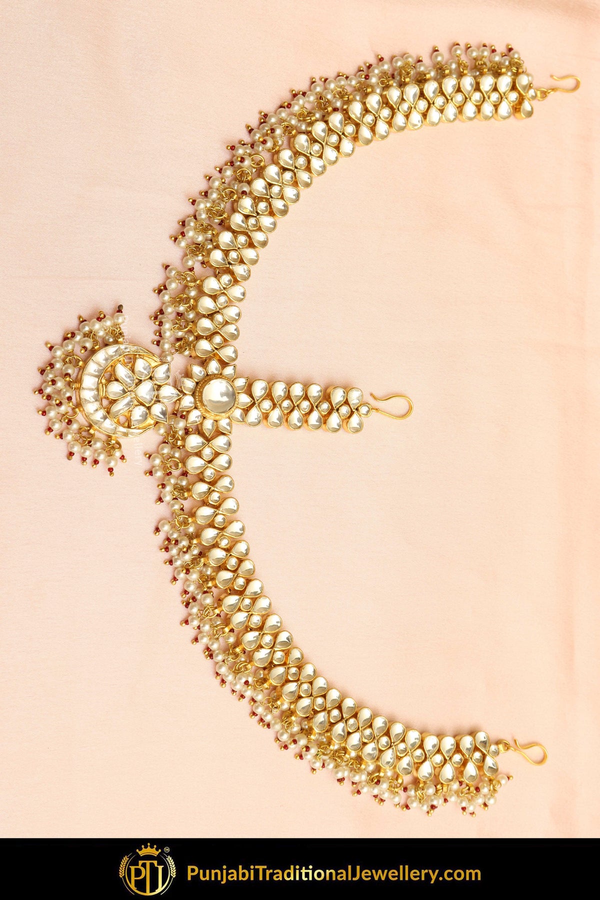 Gold Finished Kundan Rubby Pearl Matha Patti | Punjabi Traditional Jewellery Exclusive