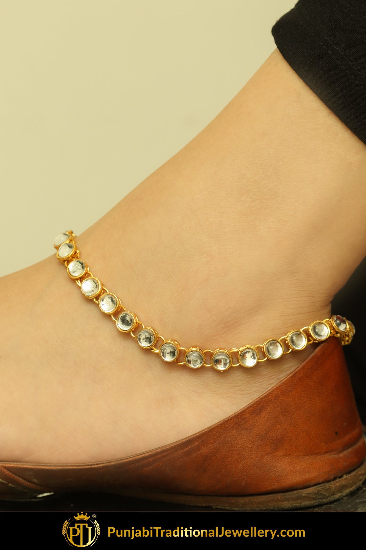 Gold Finished Kundan Payal | Punjabi Traditional Jewellery Exclusive