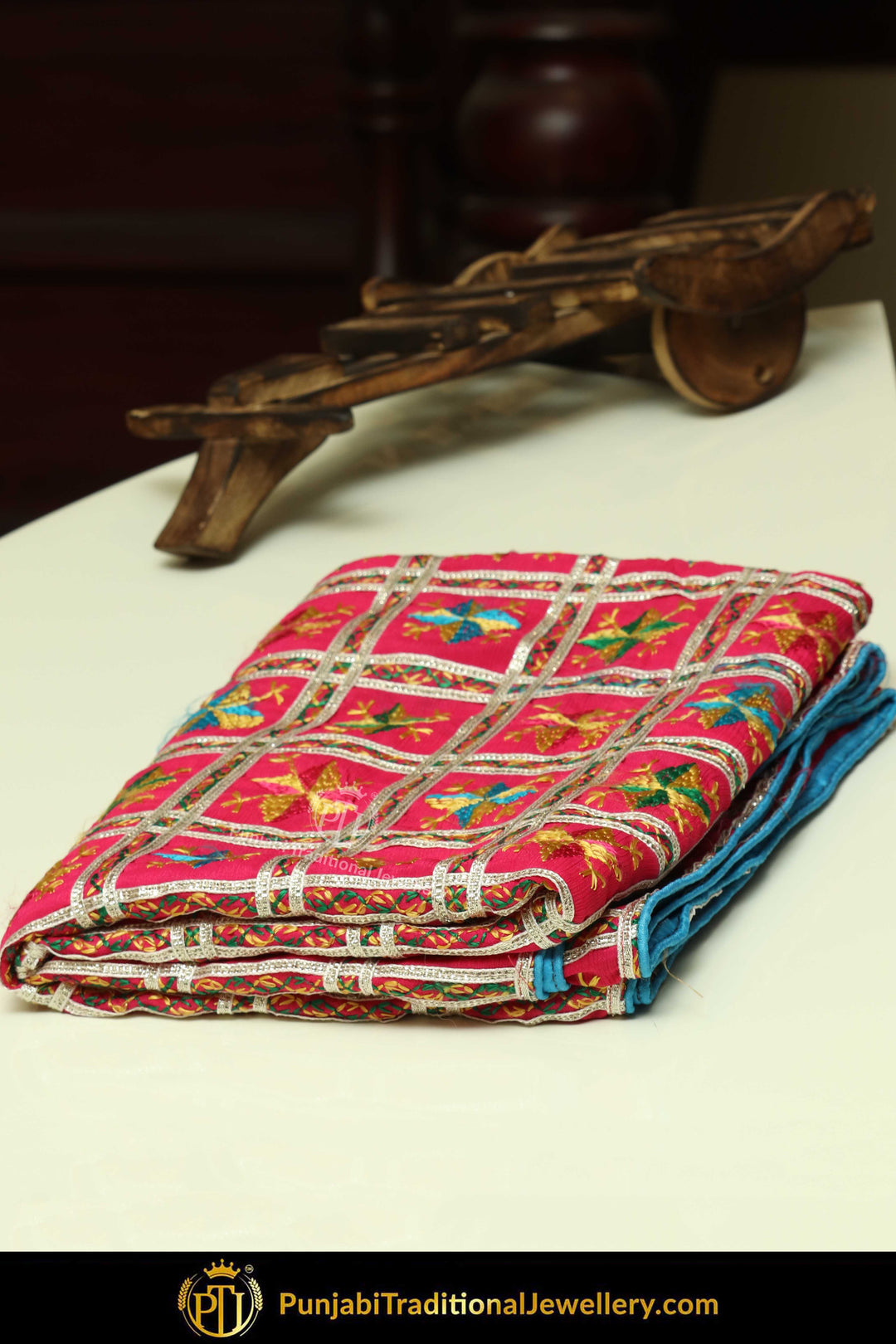Multi Color Pure Phulkari Dupatta By Punjabi Traditional Jewellery