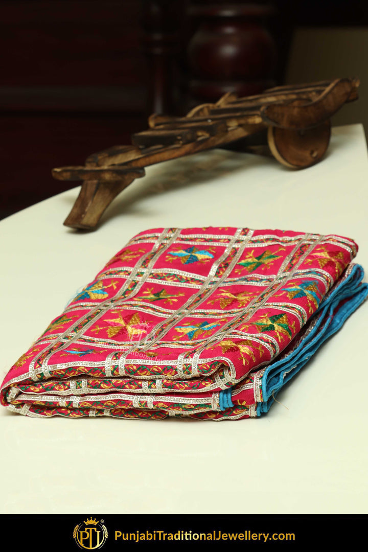 Multi Color Pure Phulkari Dupatta By Punjabi Traditional Jewellery