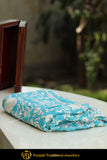 Firozi Color Pure Phulkari Dupatta By Punjabi Traditional Jewellery