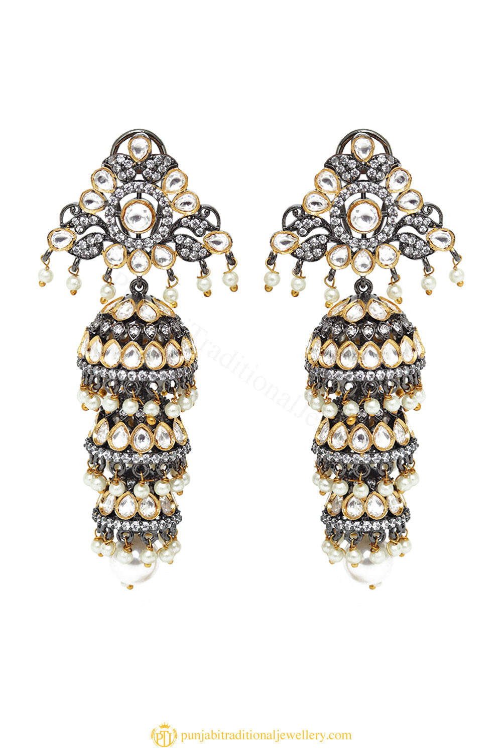 Gold Finished Earrings by PTJ