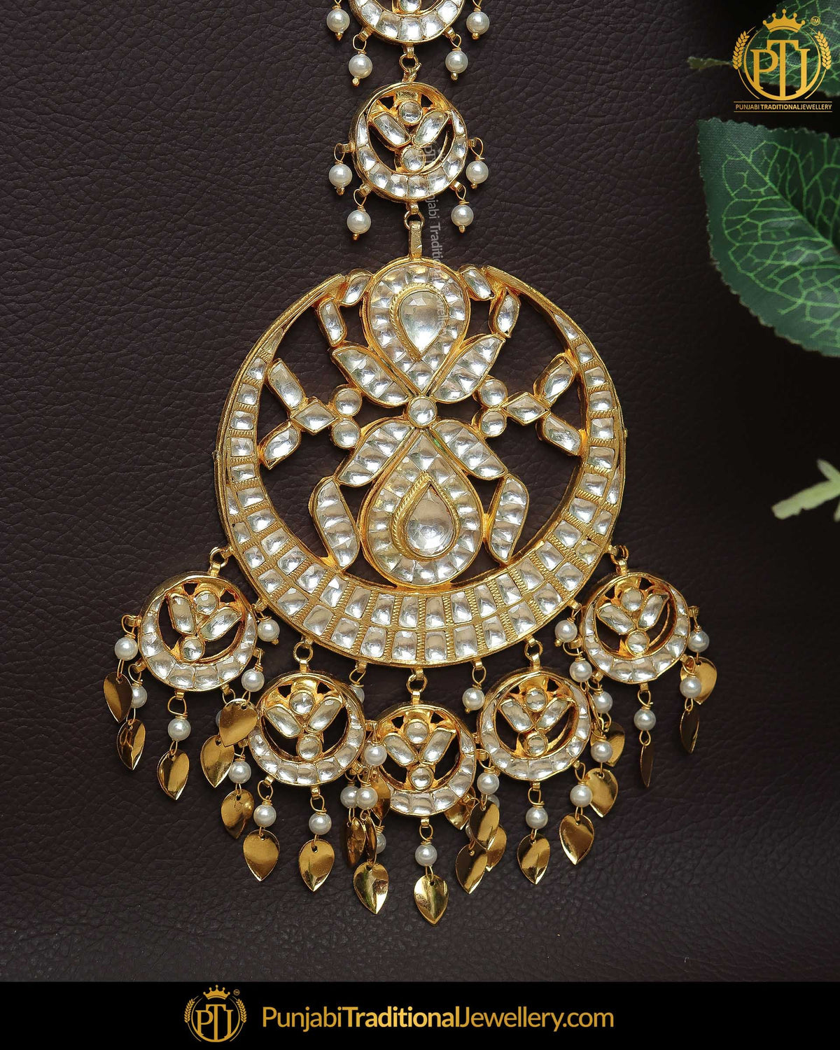 Gold Finished Pippal Patti Kundan Tikka | Punjabi Traditional Jewellery Exclusive