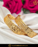 Gold Finished Karra Bangles (Pair)| Punjabi Traditional Jewellery Exclusive