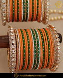 Mango Yellow & Green (For Both Hands) Bangles Set | Punjabi Traditional Jewellery Exclusive