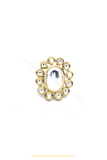 Gold Finished Navratan Kundan Ring By PTJ