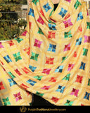 Cream Shade Satrangi Color Phulkari | Punjabi Traditional Jewellery Exclusive