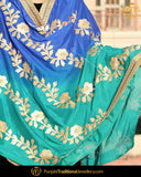 Blue Shade Satrangi Color Phulkari | Punjabi Traditional Jewellery Exclusive