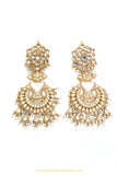 Gold Finished Semi Precious Kundan Earrings by PTJ