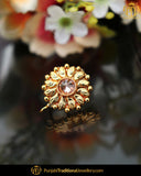 Gold Finished Champagne Stone Without hole Nose Pin| Punjabi Traditional Jewellery Exclusive
