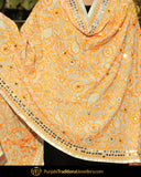 Golden & Orange Double Color Phulkari | Punjabi Traditional Jewellery Exclusive
