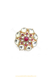 Gold Finished Rubby Kundan Ring By PTJ