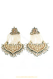 Gold Finished Semi Precious Kundan Earrings by PTJ
