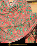 Red Shade Green Color Phulkari | Punjabi Traditional Jewellery Exclusive
