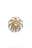 Gold Finished Navratan Kundan Ring By PTJ