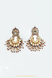 Gold Finished Semi Precious Kundan Earrings by PTJ