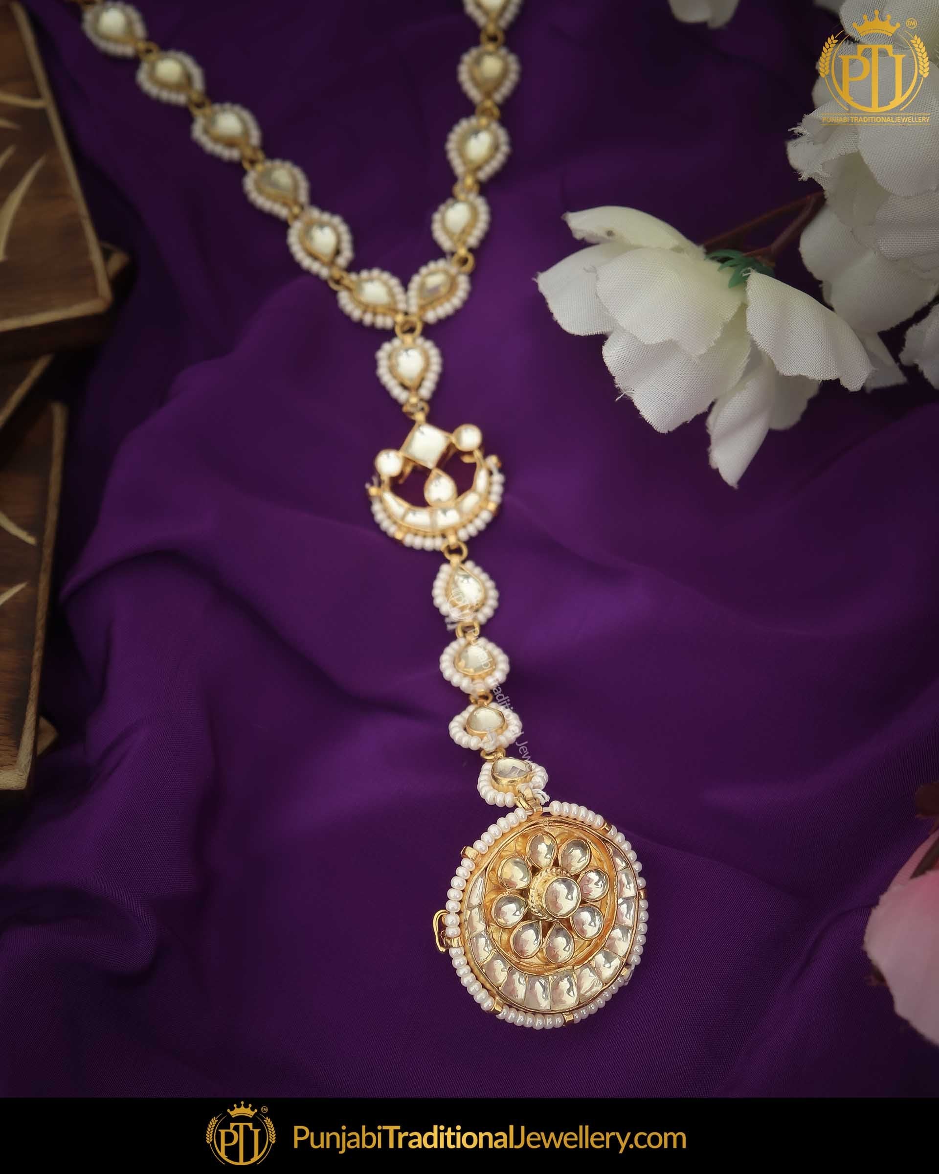 Gold Finished Kundan Pair Hand Pieces | Punjabi Traditional Jewellery Exclusive