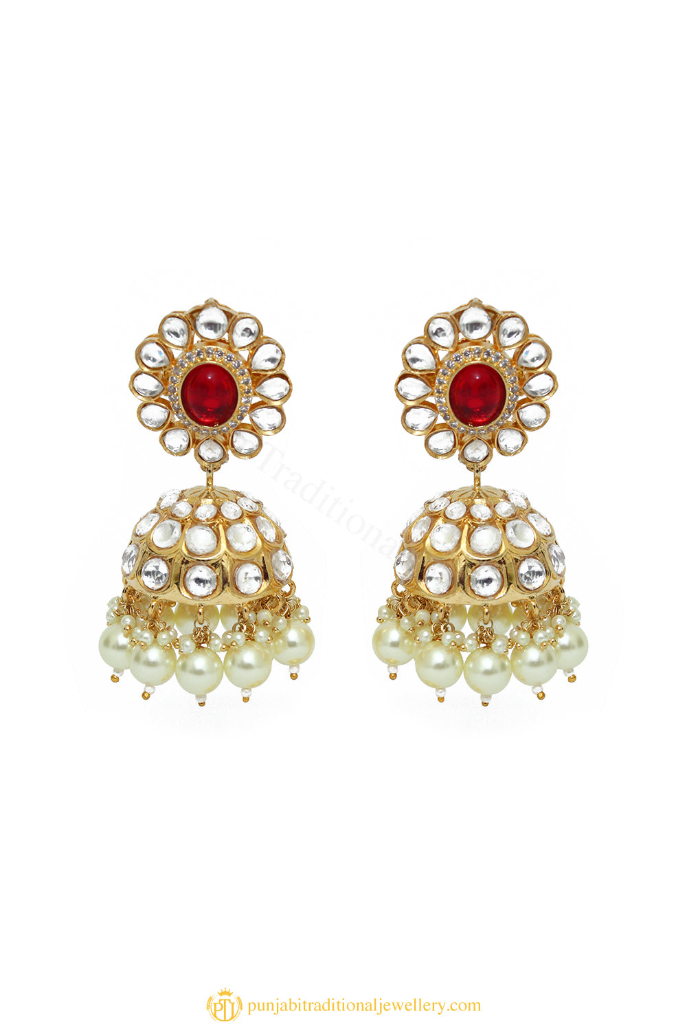 Gold Finished Earrings by PTJ
