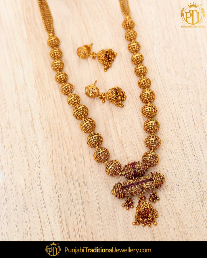 Antique Gold Finished Johda long Set  | Punjabi Traditional Jewellery Exclusive