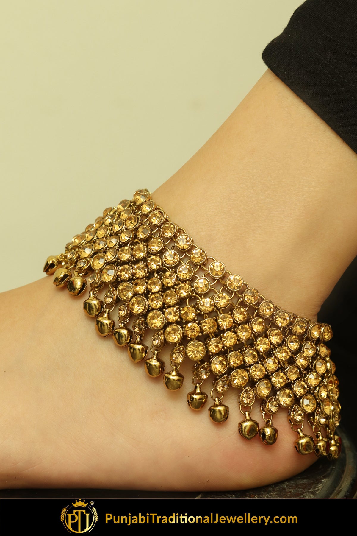 Gold Finished Jerkan Payal | Punjabi Traditional Jewellery Exclusive