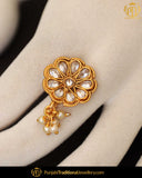 Gold Finished Polki Stone Without hole Nose Pin| Punjabi Traditional Jewellery Exclusive