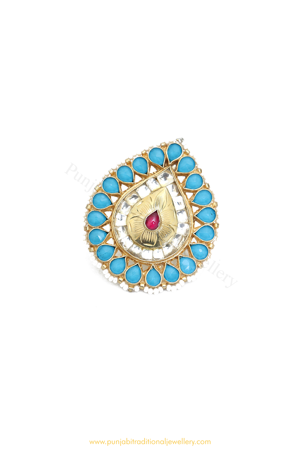 Dramatic Flair Finger Ring with Kundan Work